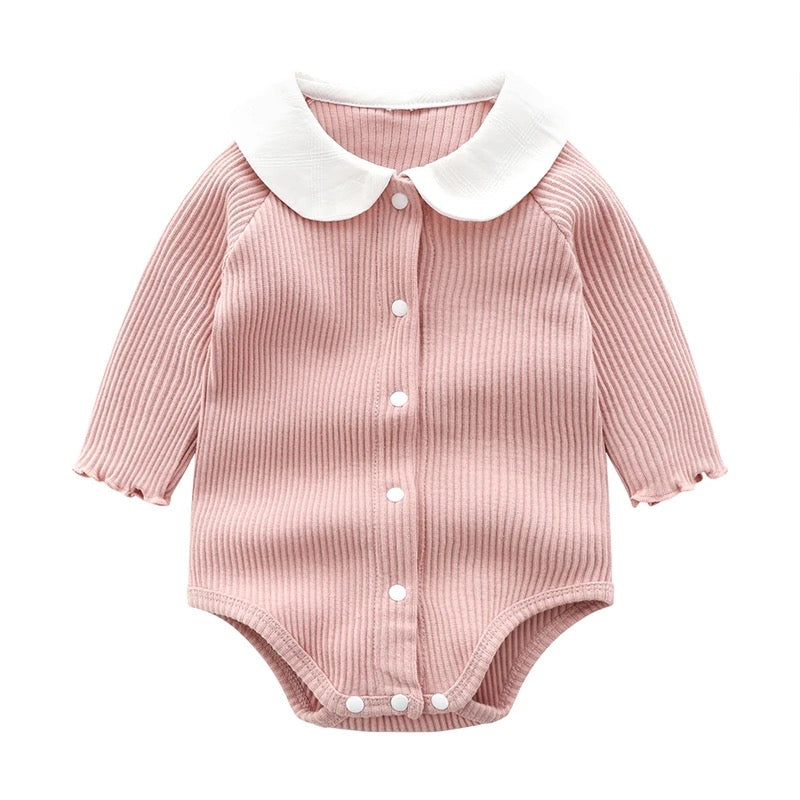 Round Collar Ripped Bodysuit