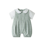 Round Collar Striped Bodysuit
