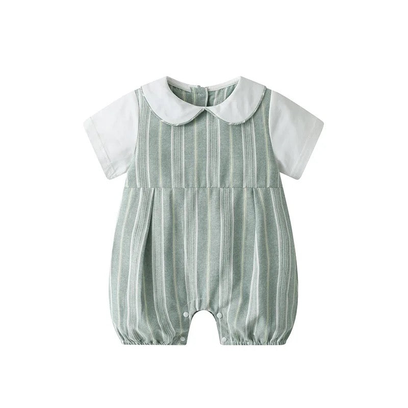 Round Collar Striped Bodysuit