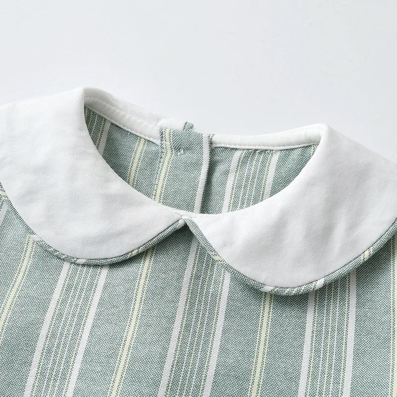 Round Collar Striped Bodysuit