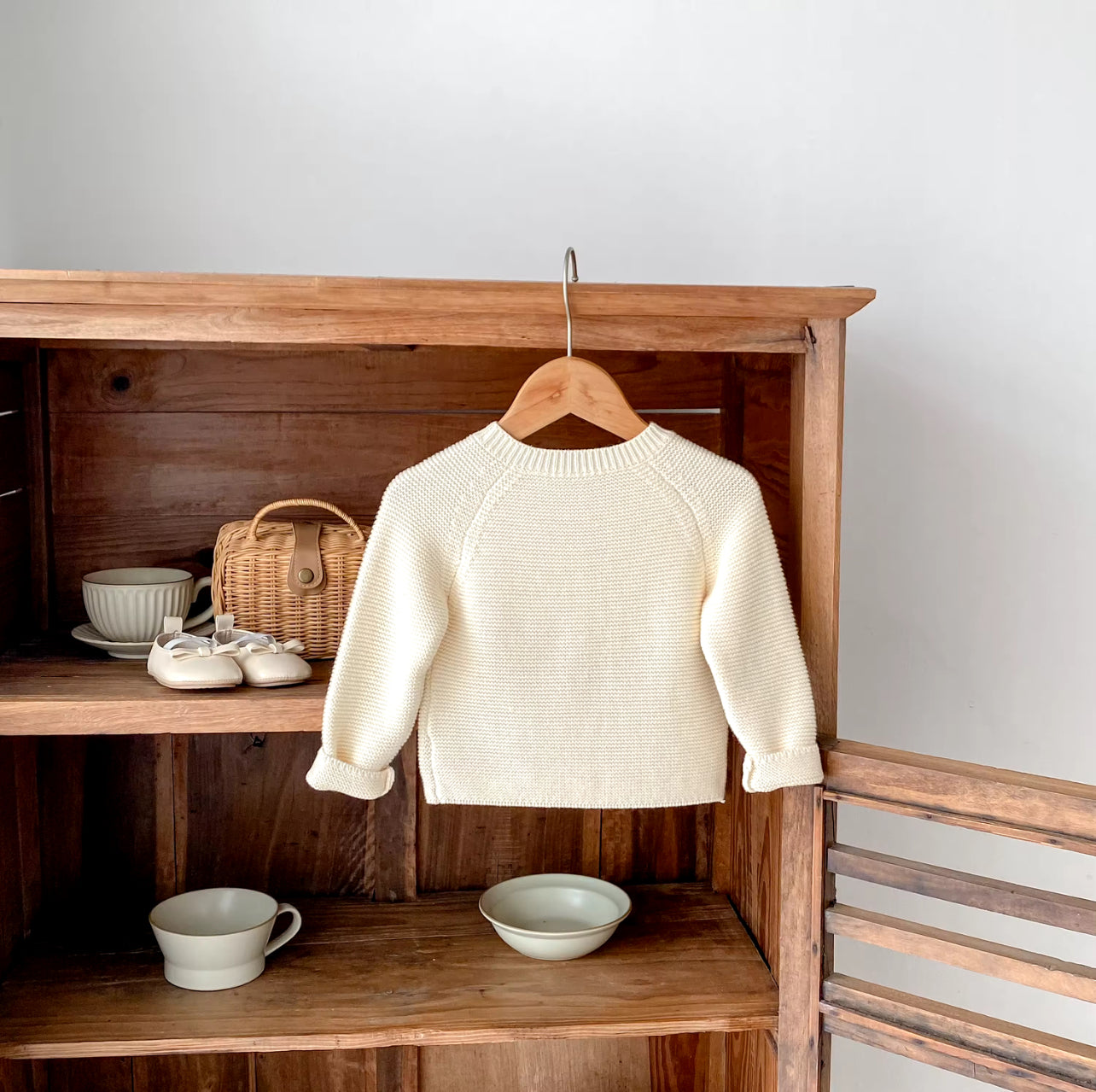 Knit Cardigan - Animal Stitching