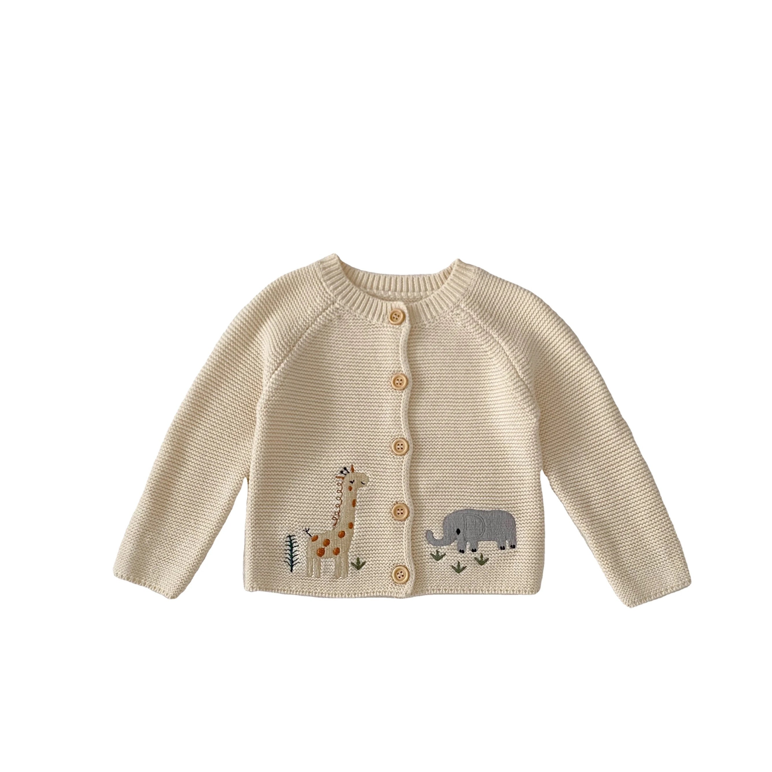 Knit Cardigan - Animal Stitching