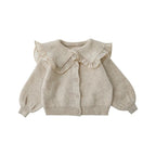 Knit Cardigan - Ruffled Collar