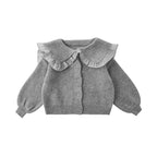 Knit Cardigan - Ruffled Collar
