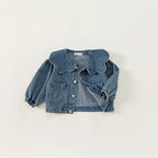 Denim Scalloped Collar Jacket