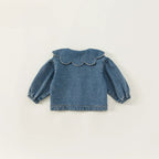Denim Scalloped Collar Jacket