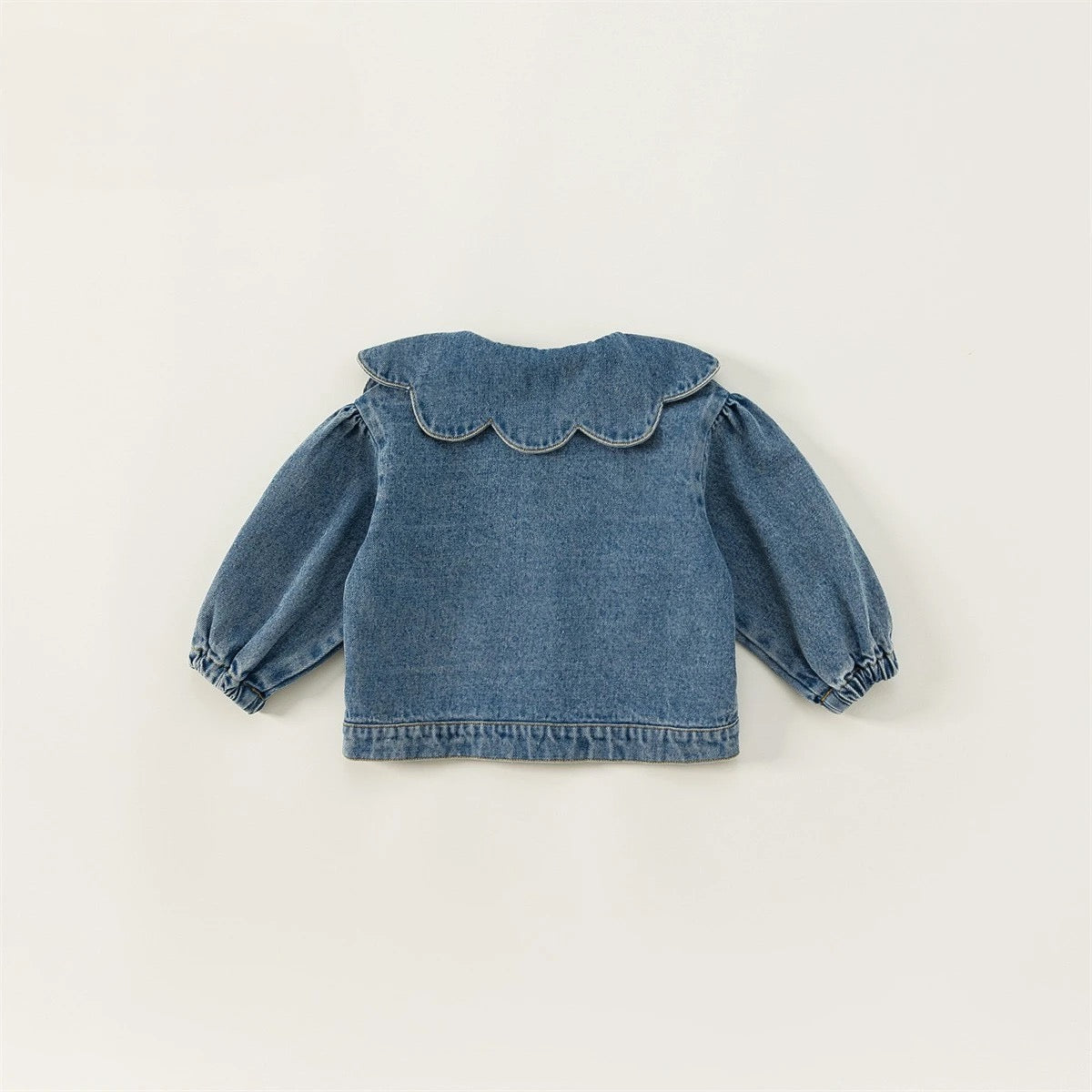 Denim Scalloped Collar Jacket