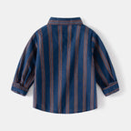 Long sleeve Bishop Collar Stripe Shirt