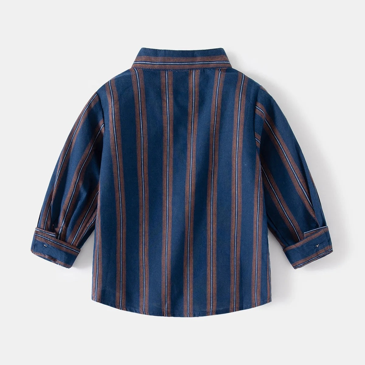 Long sleeve Bishop Collar Stripe Shirt
