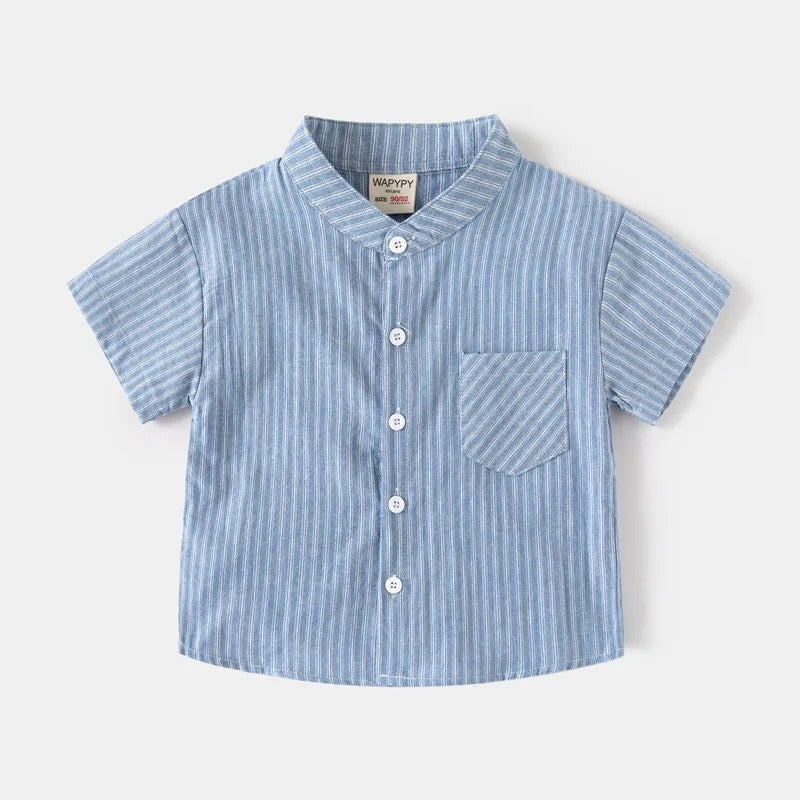 Short Sleeve Bishop Collar Shirt