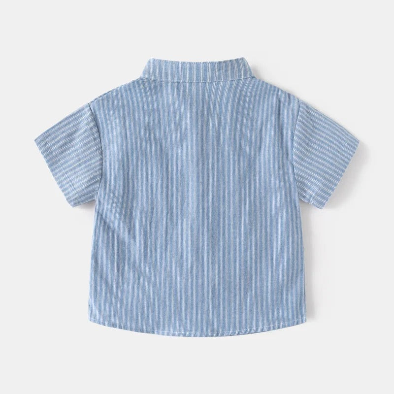 Short Sleeve Bishop Collar Shirt