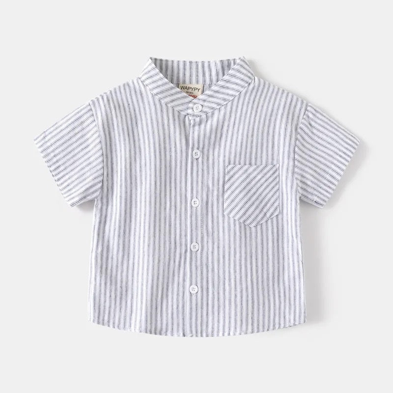 Short Sleeve Bishop Collar Shirt