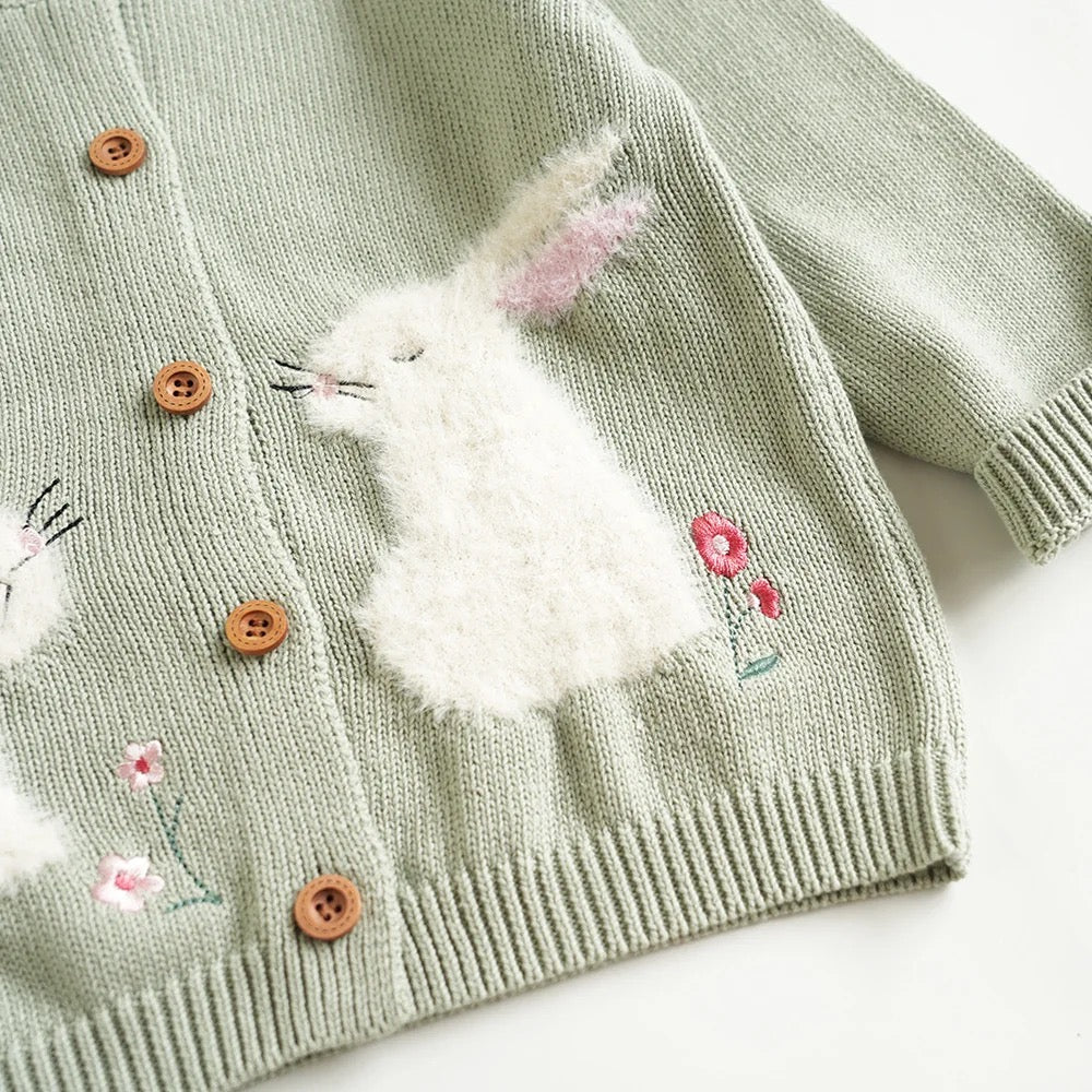 Knit Cardigan - Easter Bunny
