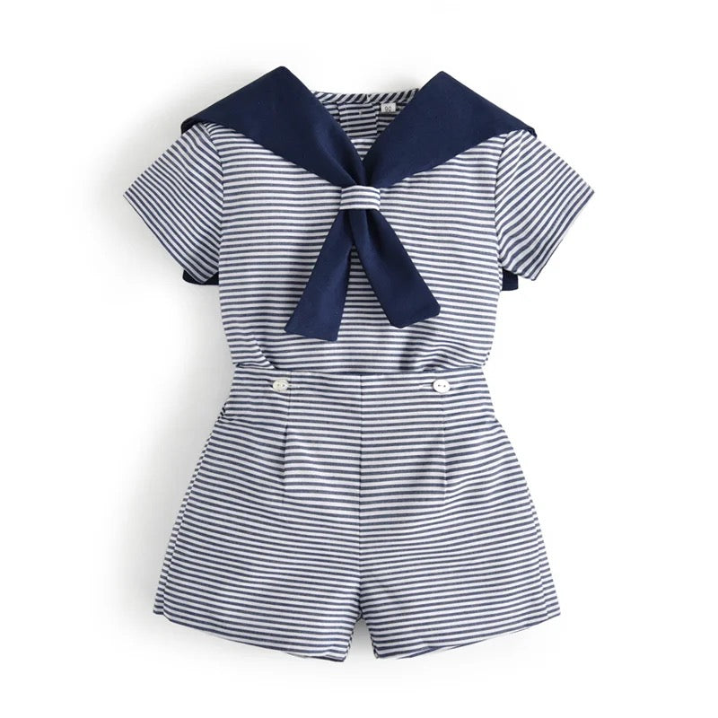 Stripe Cardigan Three Piece Set