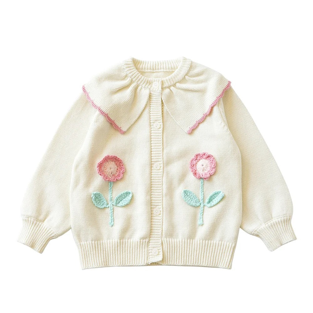 Flowery Knit Cardigan
