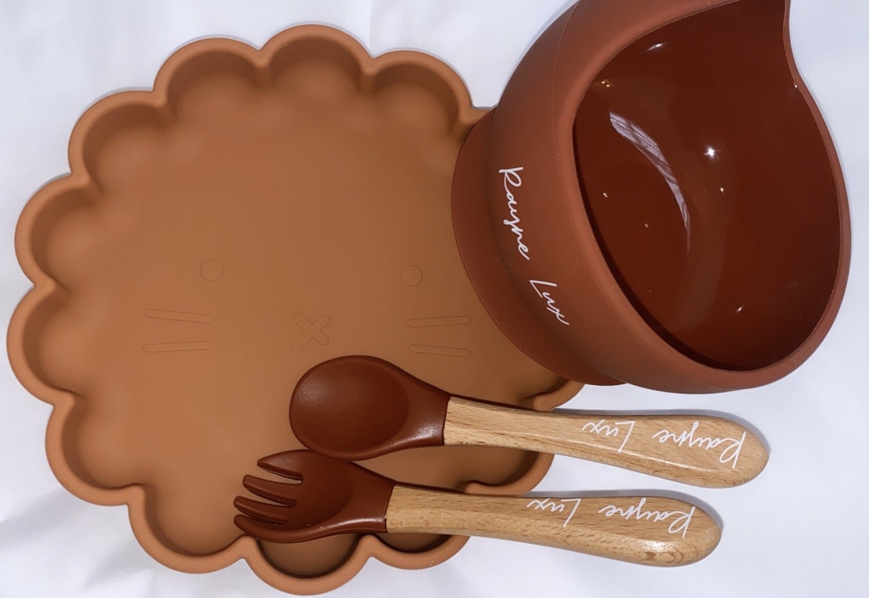 Chocolate Brown 4 Piece Silicone Tableware